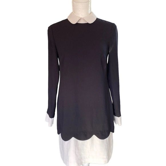 CeCe Women Dress Size US 1O Black with White Collar WEDNESDAY ADDAMS - Picture 1 of 13